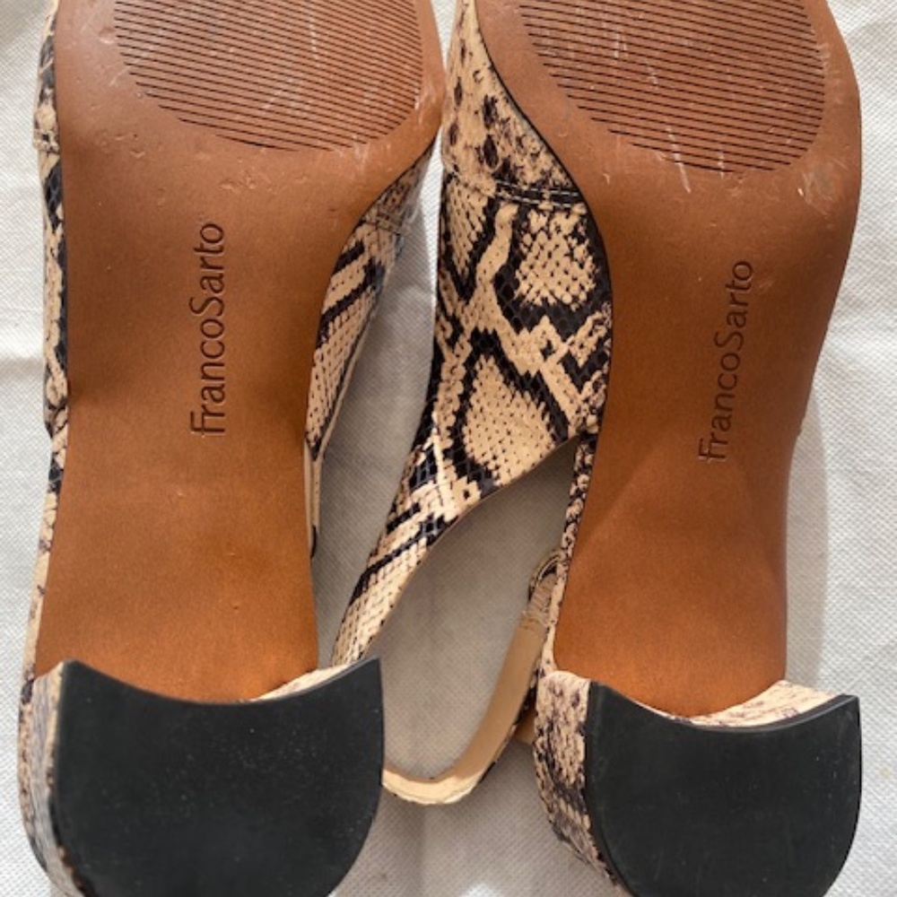 Super cute - Pristine - Franco Sarto Leather Embossed Snakeskin Slingbacks - Picture 8 of 10